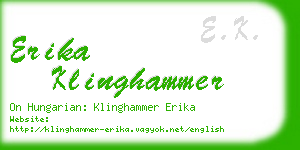 erika klinghammer business card